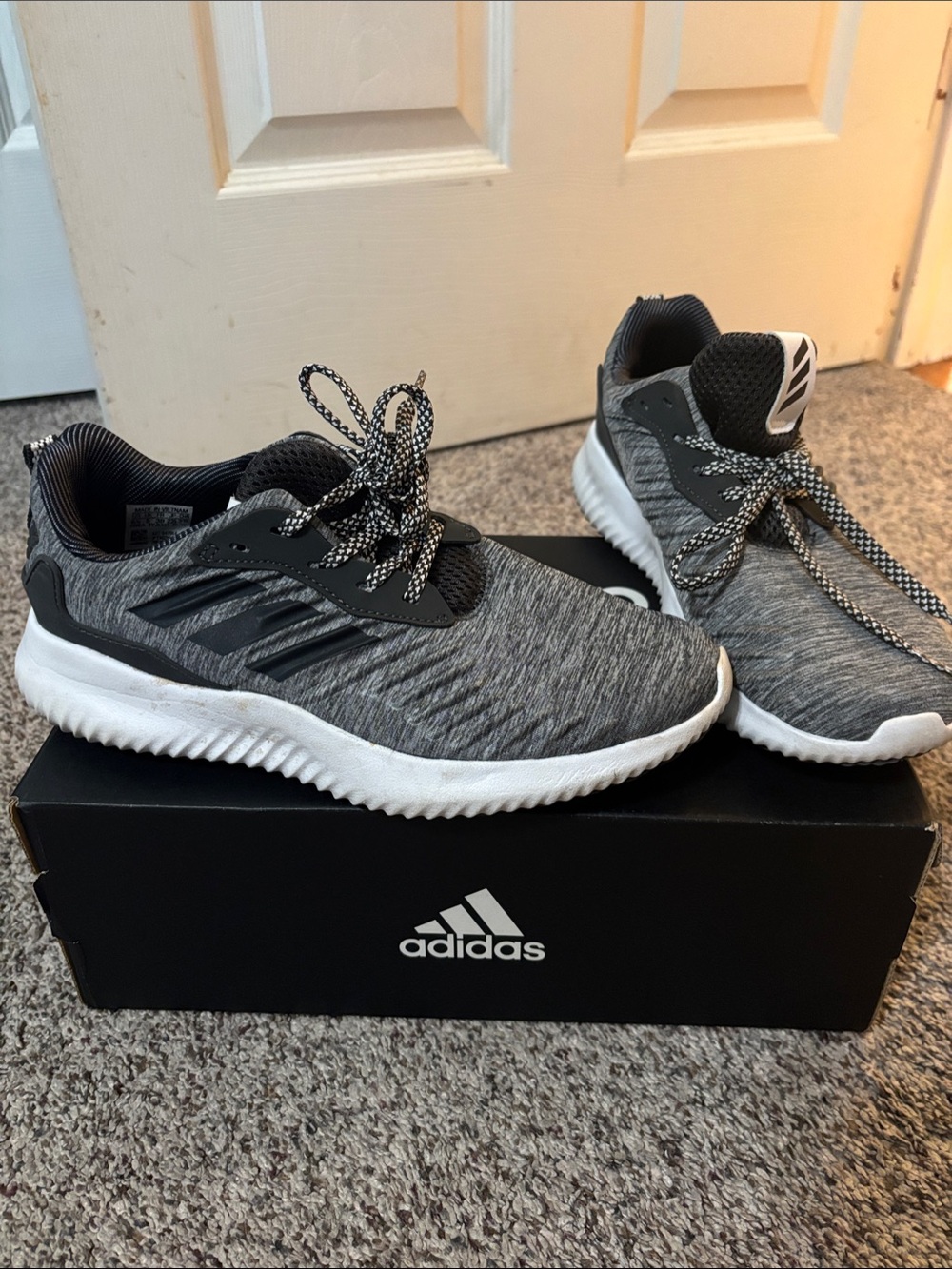 adidas Women's Gray Knit Running Sneakers